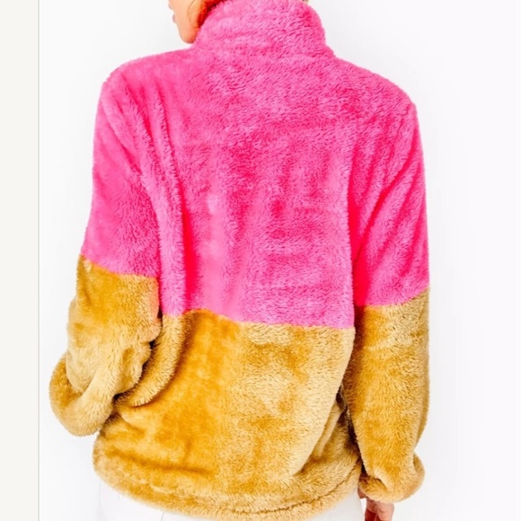 Lilly Pulitzer Keala Sherpa Popover – Pink Isle Colorblock – Size XXS - Picture 4 of 12